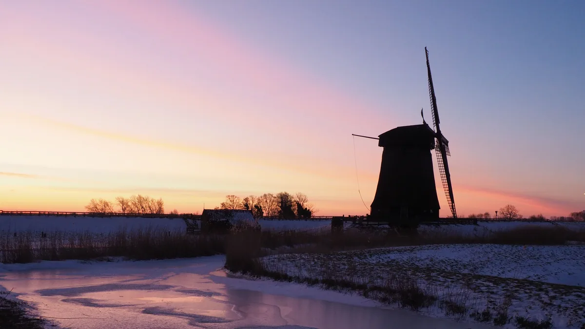Travel scene in Netherlands, illustrating business travel Netherlands
