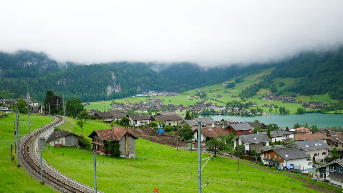 Travel scene in Switzerland, illustrating business travel switzerland data plan