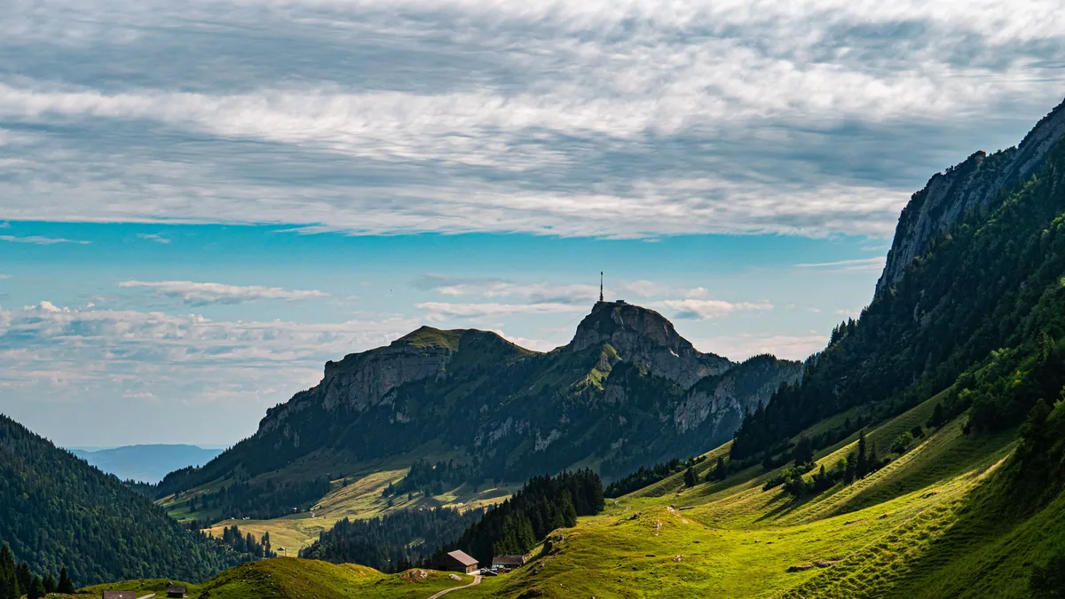 Travel scene in Switzerland, illustrating business travel Switzerland