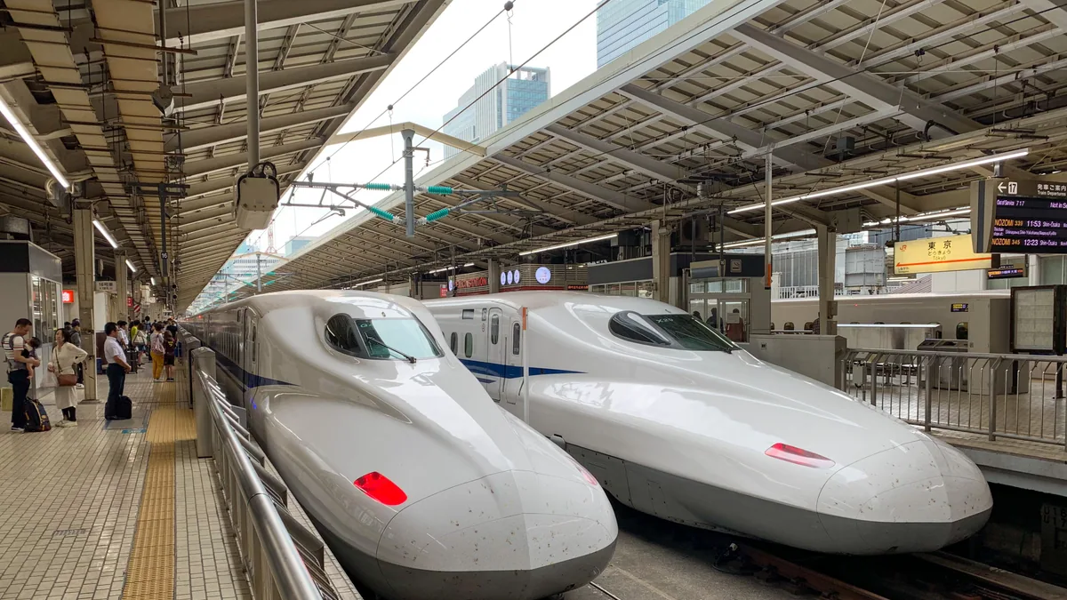 Shinkansen platform where the best eSIM Japan tethering allowance matters