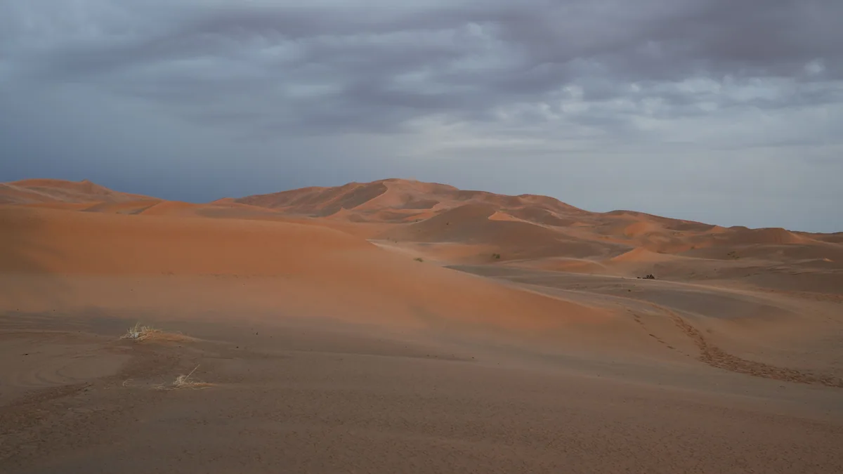 Desert near Merzouga where even the best eSIM Morocco coverage becomes patchy